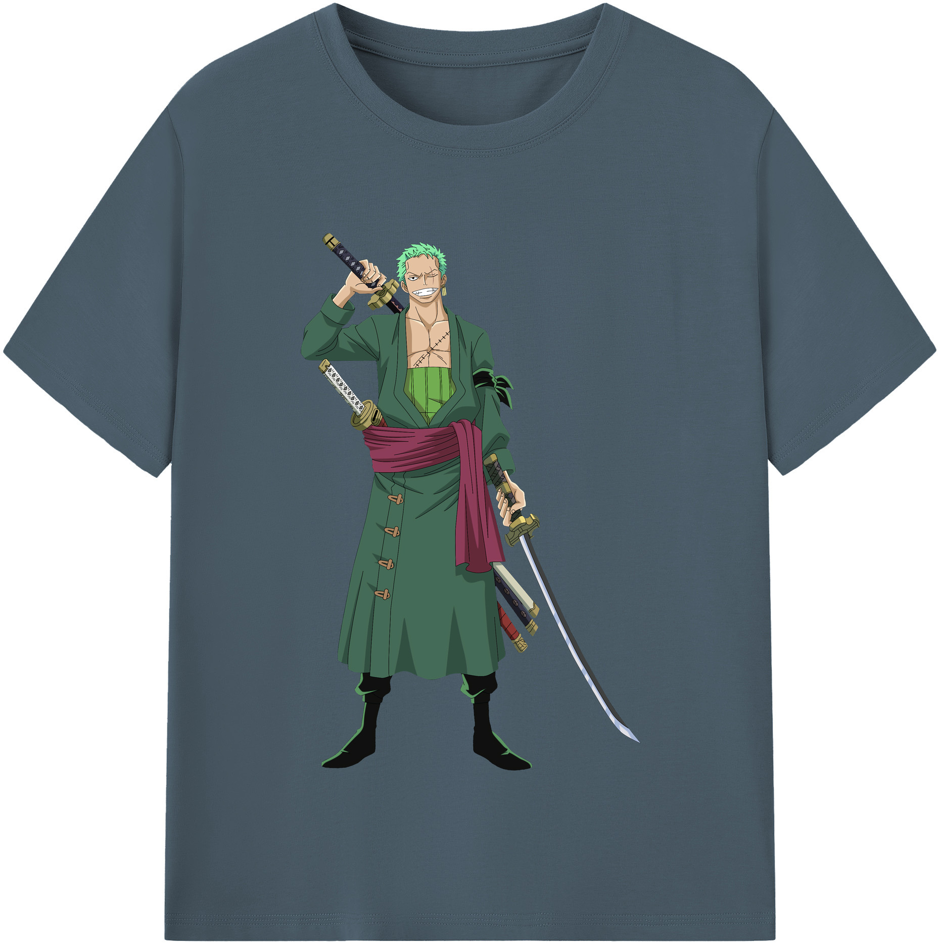 ワンピース ロロノア・ゾロ ONE PIECE Roronoa Zoro 綿100％半袖Tシャツ（フロントプリント）